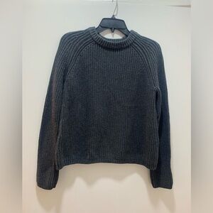 Quince 100% Organic Cotton Fisherman Crew Sweater (Charcoal Grey) (Size Small)